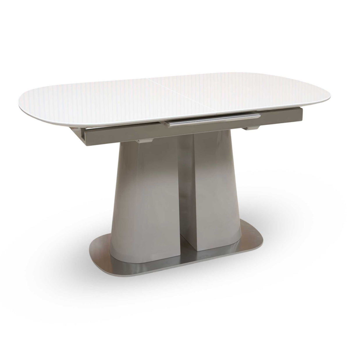 'Cashmere' 140cm Tempered Glass Pop-Up Extending Dining Table