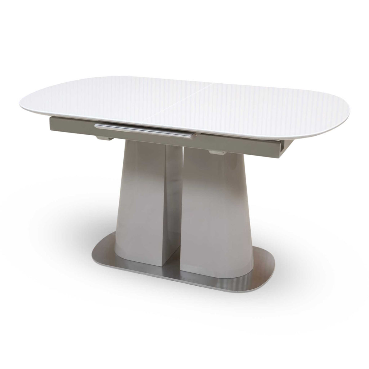 'Cashmere' 140cm Tempered Glass Pop-Up Extending Dining Table