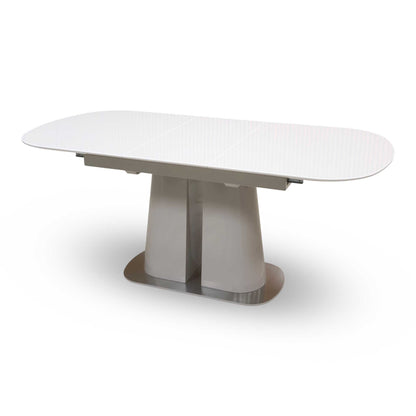 'Cashmere' 140cm Tempered Glass Pop-Up Extending Dining Table