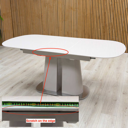 'Cashmere' 140cm Tempered Glass Pop-Up Extending Dining Table