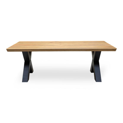 Bodahl 'Athena' 1 Oil Solid Oak Soft Edge 220cm Dining Table with X Leg