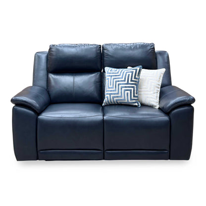 'Utah' Natural Milled Navy Blue La-4828 Leather 2 Seater Power Recliner Sofa