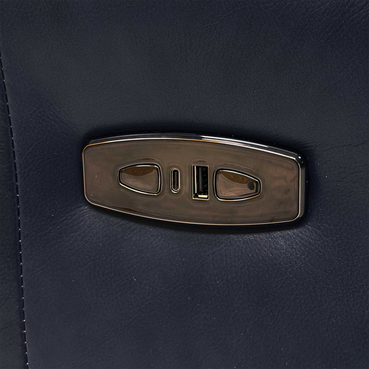 'Utah' Natural Milled Navy Blue La-4828 Leather 2 Seater Power Recliner Sofa
