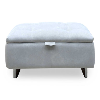 ‘Moet’ Dexter Ivory Velvet Fabric Large Storage Footstool