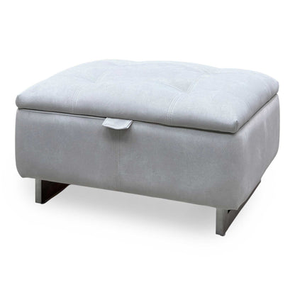 ‘Moet’ Dexter Ivory Velvet Fabric Large Storage Footstool