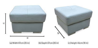Nicoletti 'Galileo' Torello Alumino Grey Leather Storage Footstool
