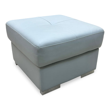 Nicoletti 'Galileo' Torello Alumino Grey Leather Storage Footstool