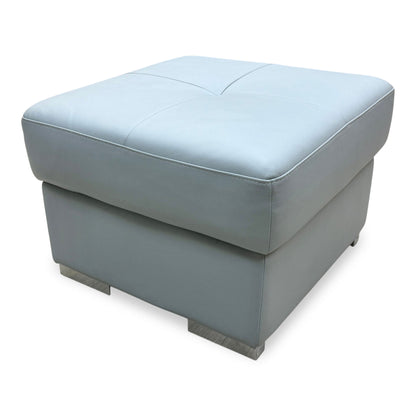 Nicoletti 'Galileo' Torello Alumino Grey Leather Storage Footstool