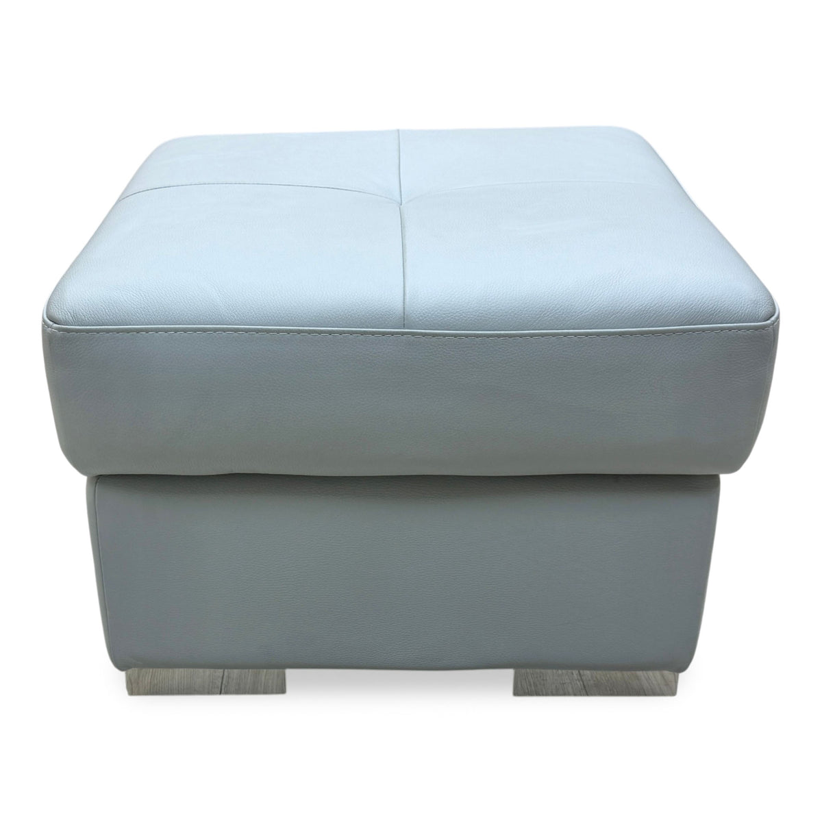 Nicoletti 'Galileo' Torello Alumino Grey Leather Storage Footstool
