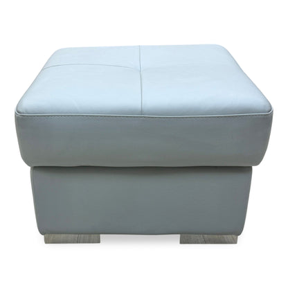 Nicoletti 'Galileo' Torello Alumino Grey Leather Storage Footstool