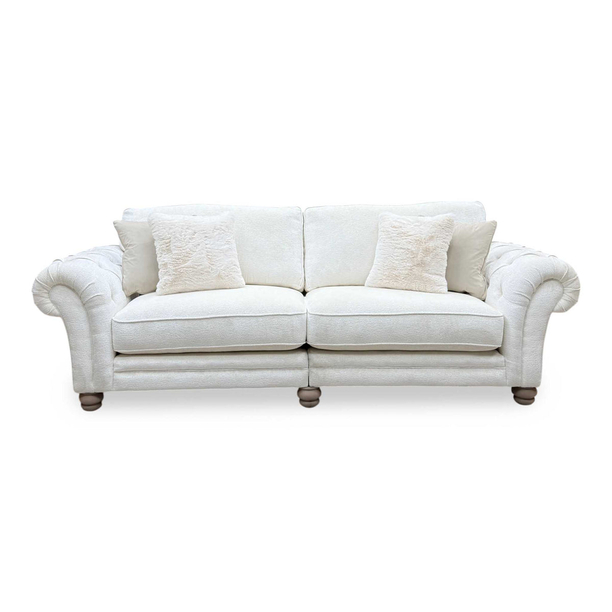 Ideal Home 'Cotswold' Burford Cream Wo Ft Fabric 4 Seater Classic Back Split Frame Sofa