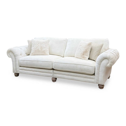 Ideal Home 'Cotswold' Burford Cream Wo Ft Fabric 4 Seater Classic Back Split Frame Sofa