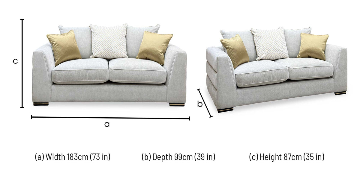 'Belissimo' Mirage Pebble Cp Beige Fabric 2 Seater Scatter Back Sofa