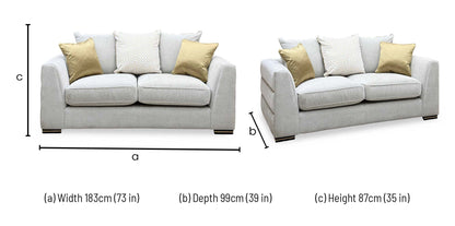 'Belissimo' Mirage Pebble Cp Beige Fabric 2 Seater Scatter Back Sofa