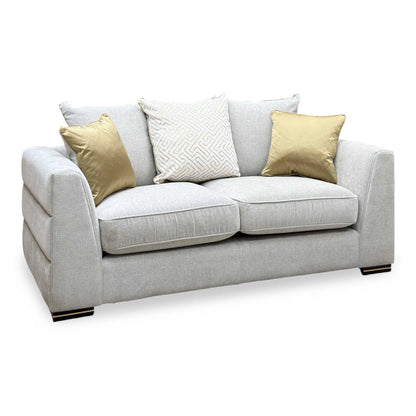 'Belissimo' Mirage Pebble Cp Beige Fabric 2 Seater Scatter Back Sofa