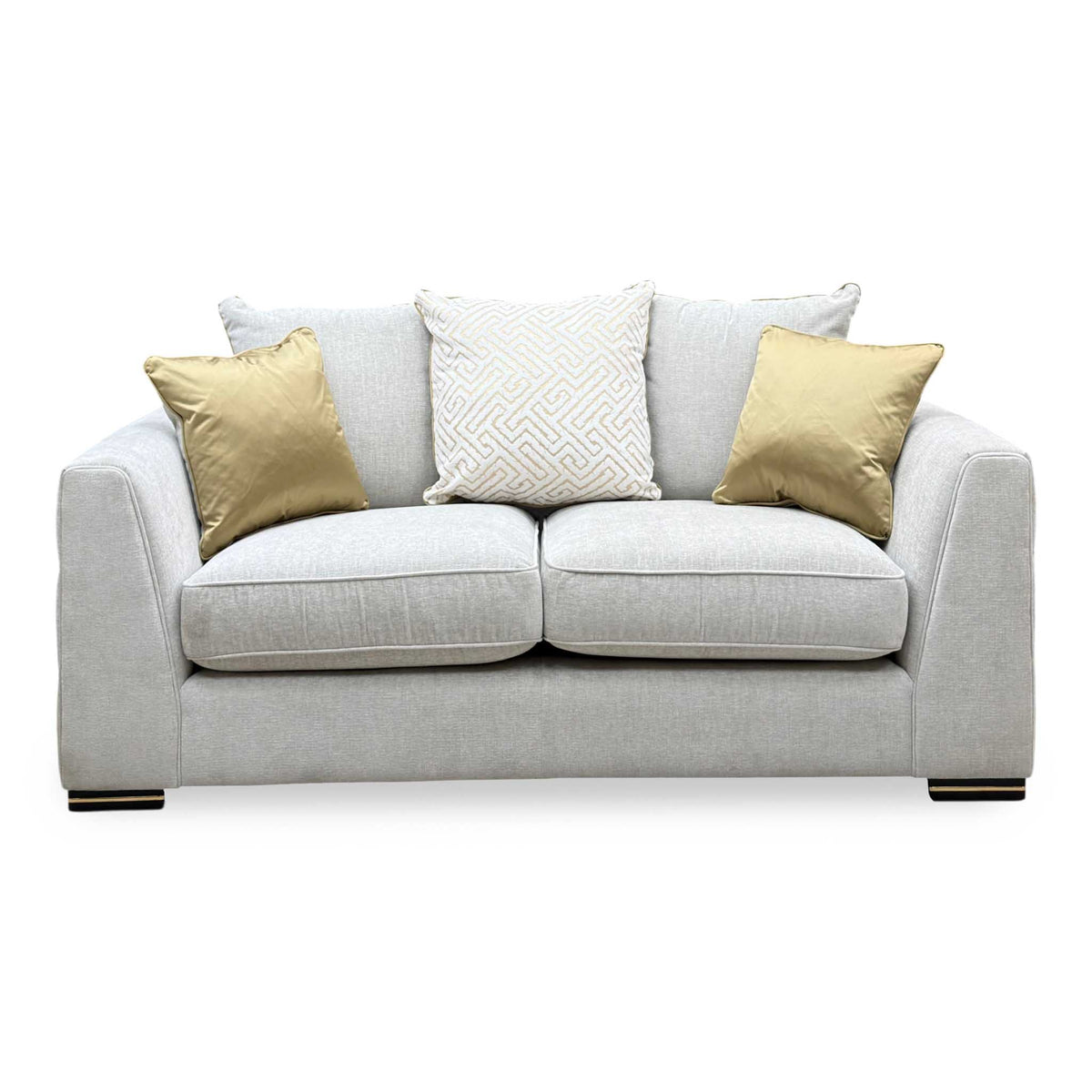 'Belissimo' Mirage Pebble Cp Beige Fabric 2 Seater Scatter Back Sofa
