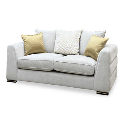 'Belissimo' Mirage Pebble Cp Beige Fabric 2 Seater Scatter Back Sofa