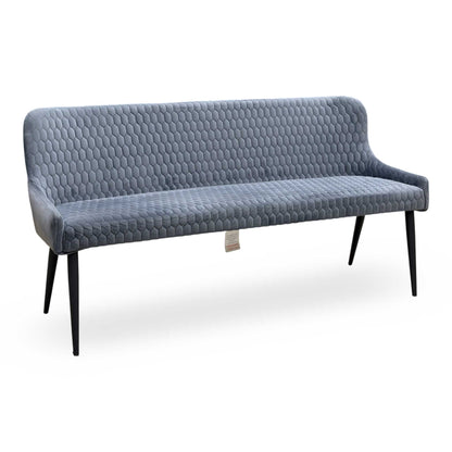 'Sapporo' Granite Grey Velvet Fabric Dining Bench
