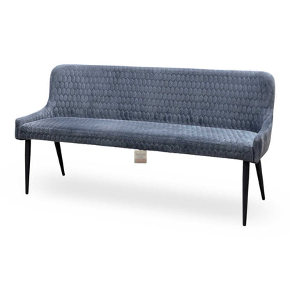 'Sapporo' Granite Grey Velvet Fabric Dining Bench