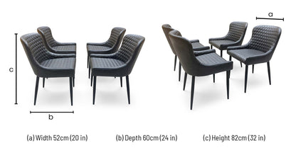 'Osaka' Black Faux Leather Set of 4 Dining Chairs