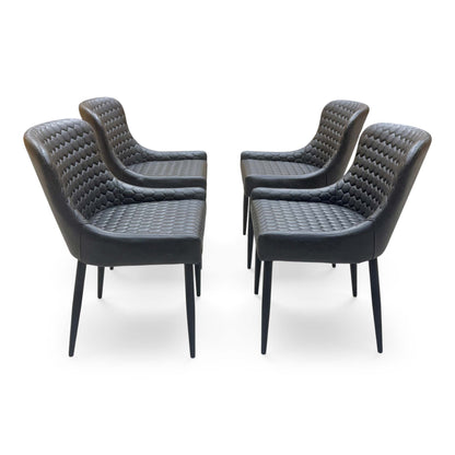 'Osaka' Black Faux Leather Set of 4 Dining Chairs