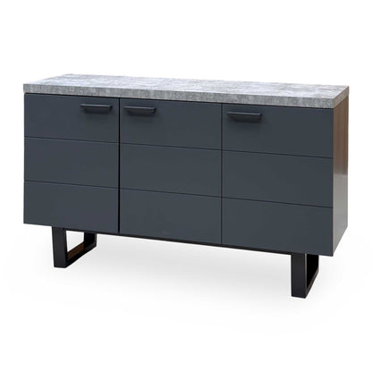 ‘Moon’ Grey concrete Effect 3 Door Sideboard