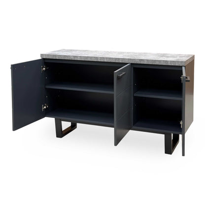 ‘Moon’ Grey concrete Effect 3 Door Sideboard