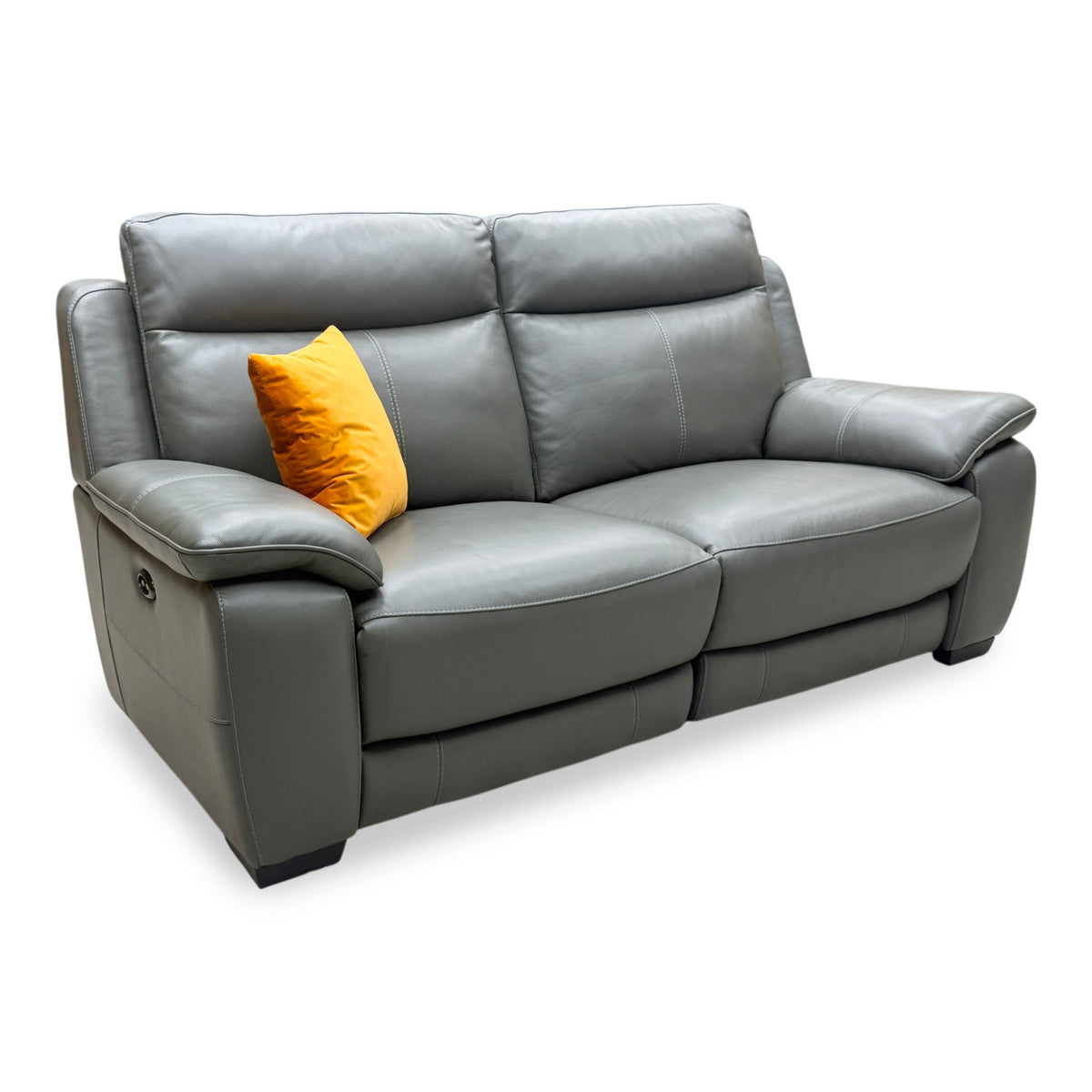 'Starlight Express' Nc-088e Charcoal Grey Leather 3 Seater Power Recliner Sofa