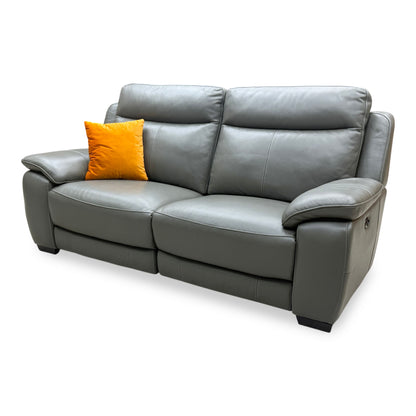 'Starlight Express' Nc-088e Charcoal Grey Leather 3 Seater Power Recliner Sofa