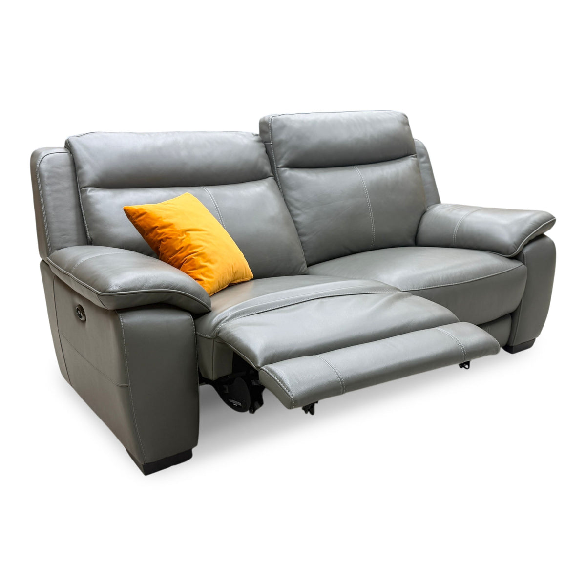 'Starlight Express' Nc-088e Charcoal Grey Leather 3 Seater Power Recliner Sofa