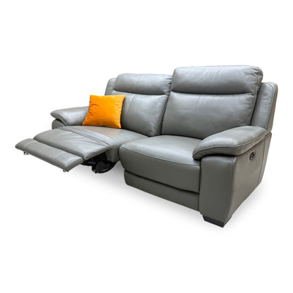 'Starlight Express' Nc-088e Charcoal Grey Leather 3 Seater Power Recliner Sofa