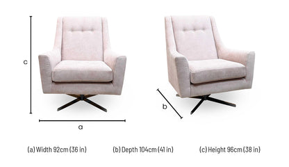 'Legend' Kingston Blush Pink Fabric Designer Swivel Chair
