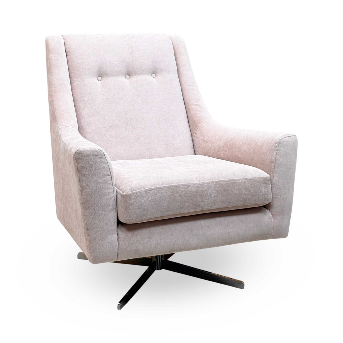 'Legend' Kingston Blush Pink Fabric Designer Swivel Chair