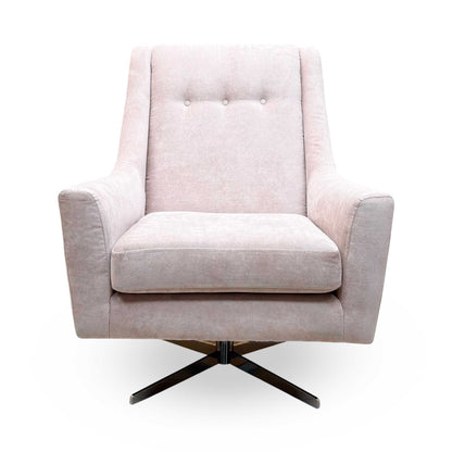 'Legend' Kingston Blush Pink Fabric Designer Swivel Chair