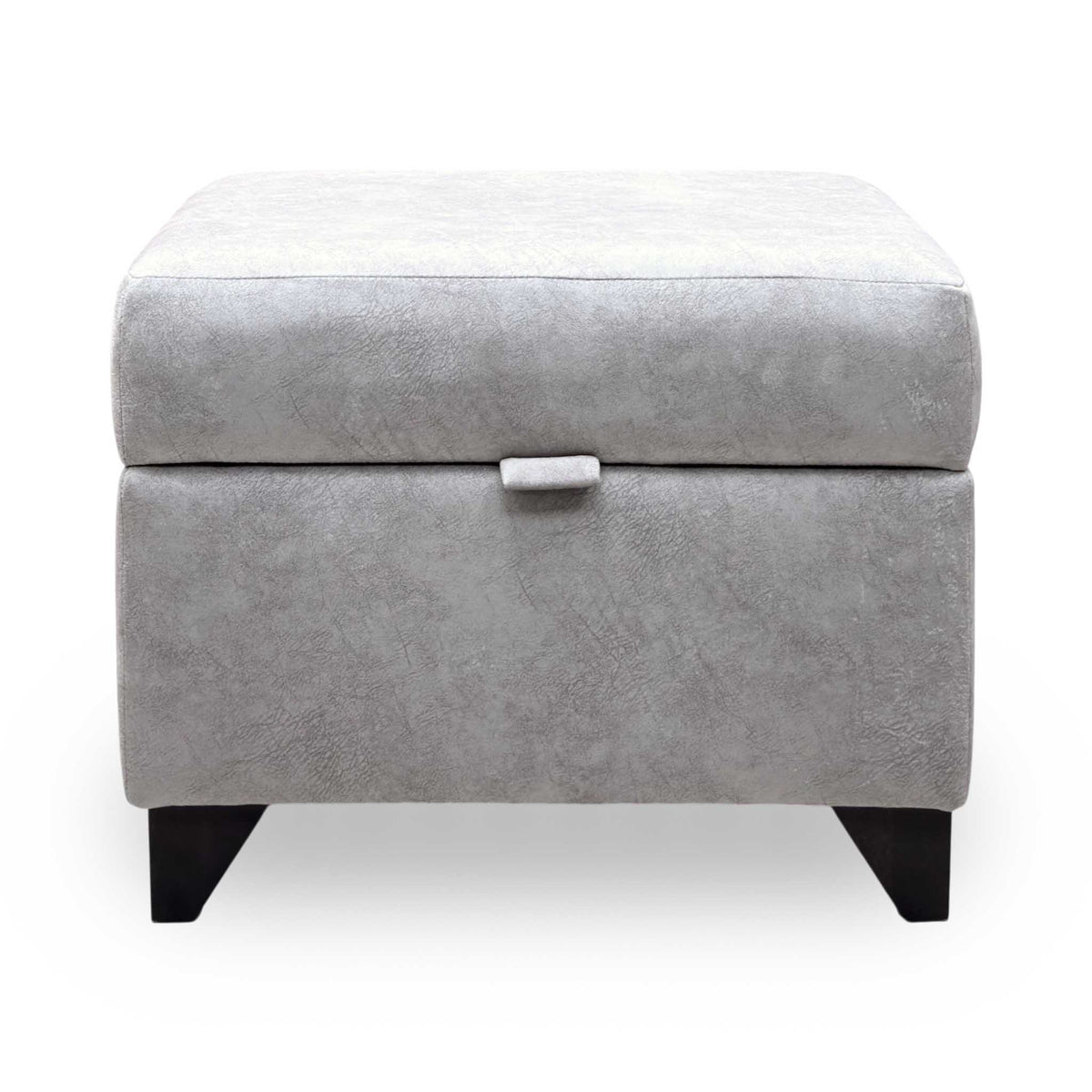 'Aura' Kenzo Oatmeal Velvet Fabric Storage Footstool