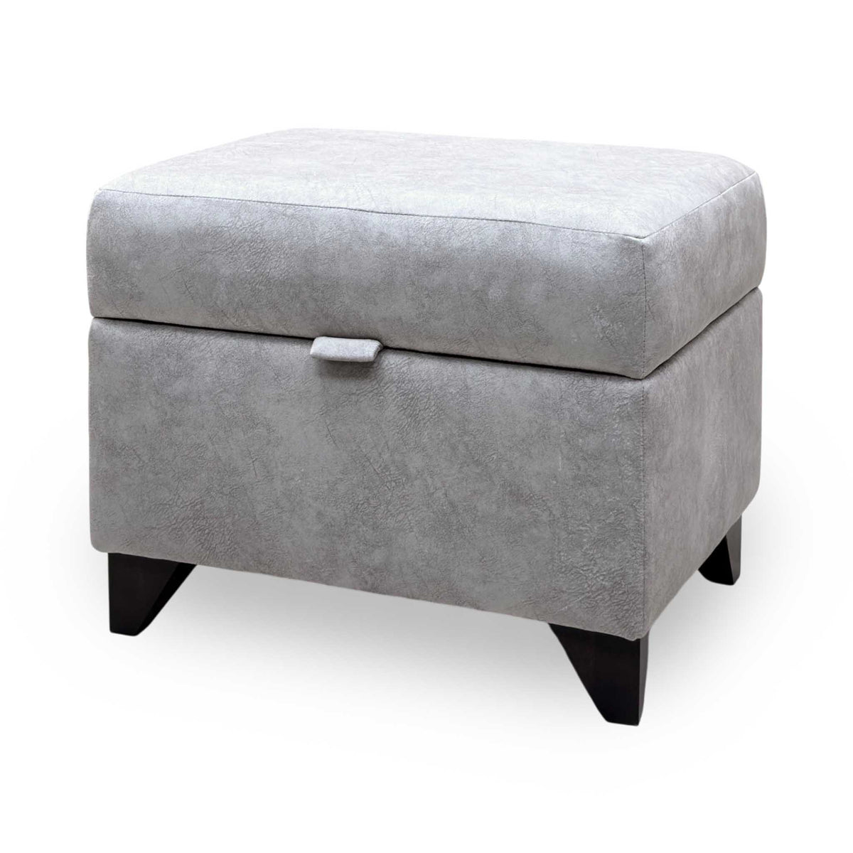'Aura' Kenzo Oatmeal Velvet Fabric Storage Footstool