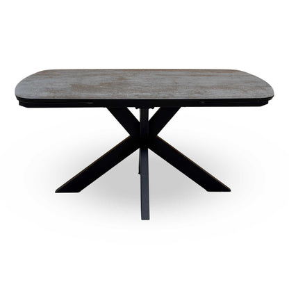 'Raul' Titanium Grey Ceramic 160cm Draw Leaf Extending Dining Table