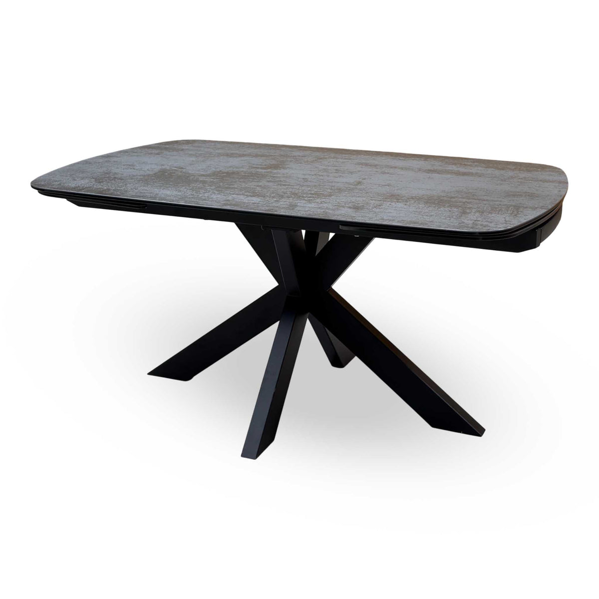 'Raul' Titanium Grey Ceramic 160cm Draw Leaf Extending Dining Table