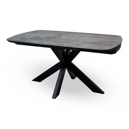 'Raul' Titanium Grey Ceramic 160cm Draw Leaf Extending Dining Table