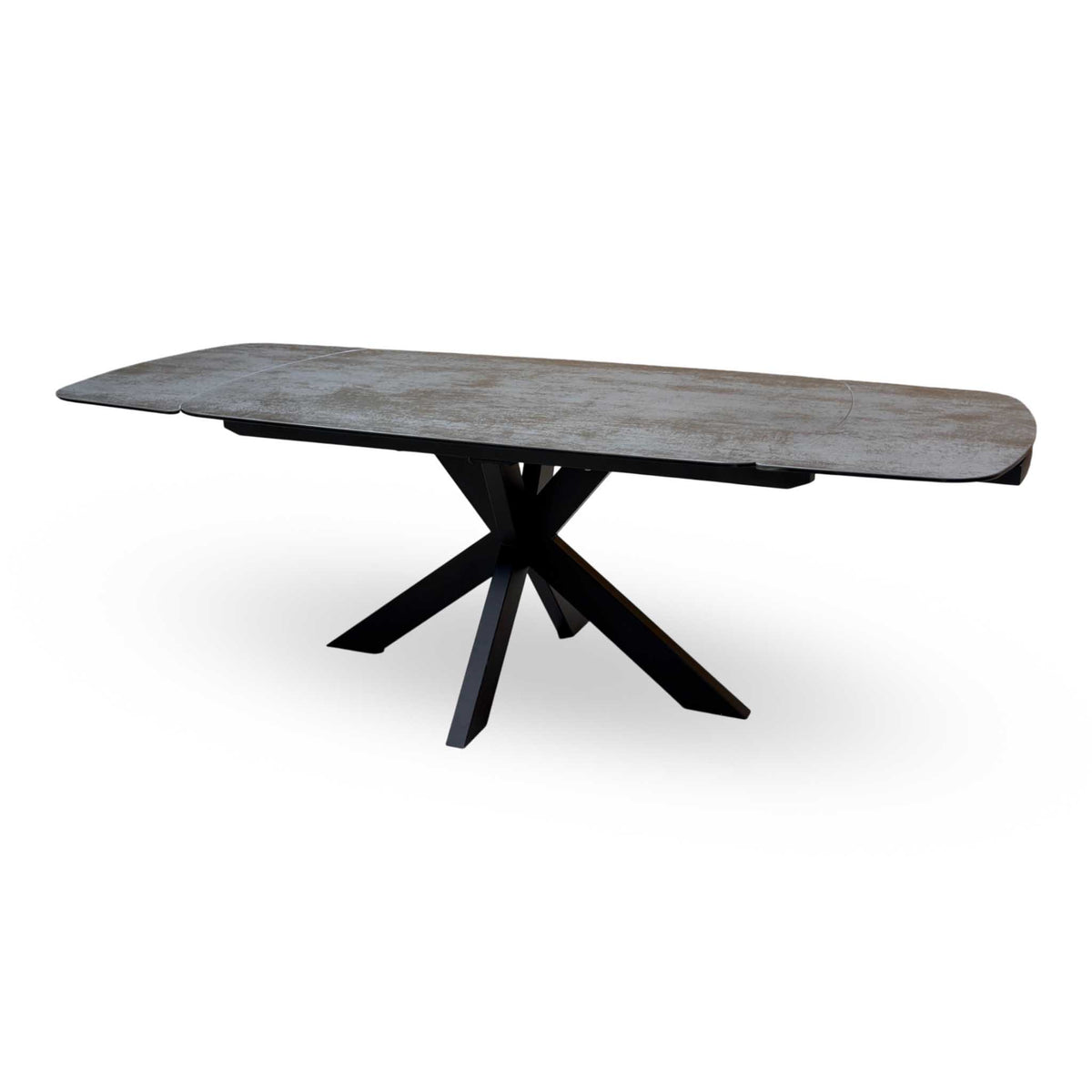 'Raul' Titanium Grey Ceramic 160cm Draw Leaf Extending Dining Table