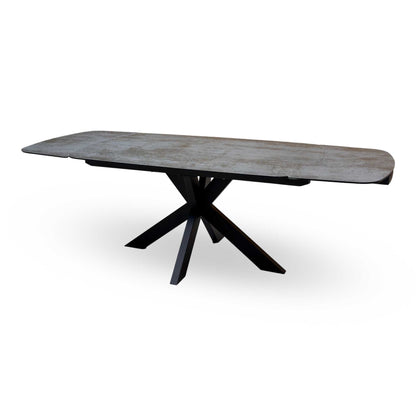 'Raul' Titanium Grey Ceramic 160cm Draw Leaf Extending Dining Table