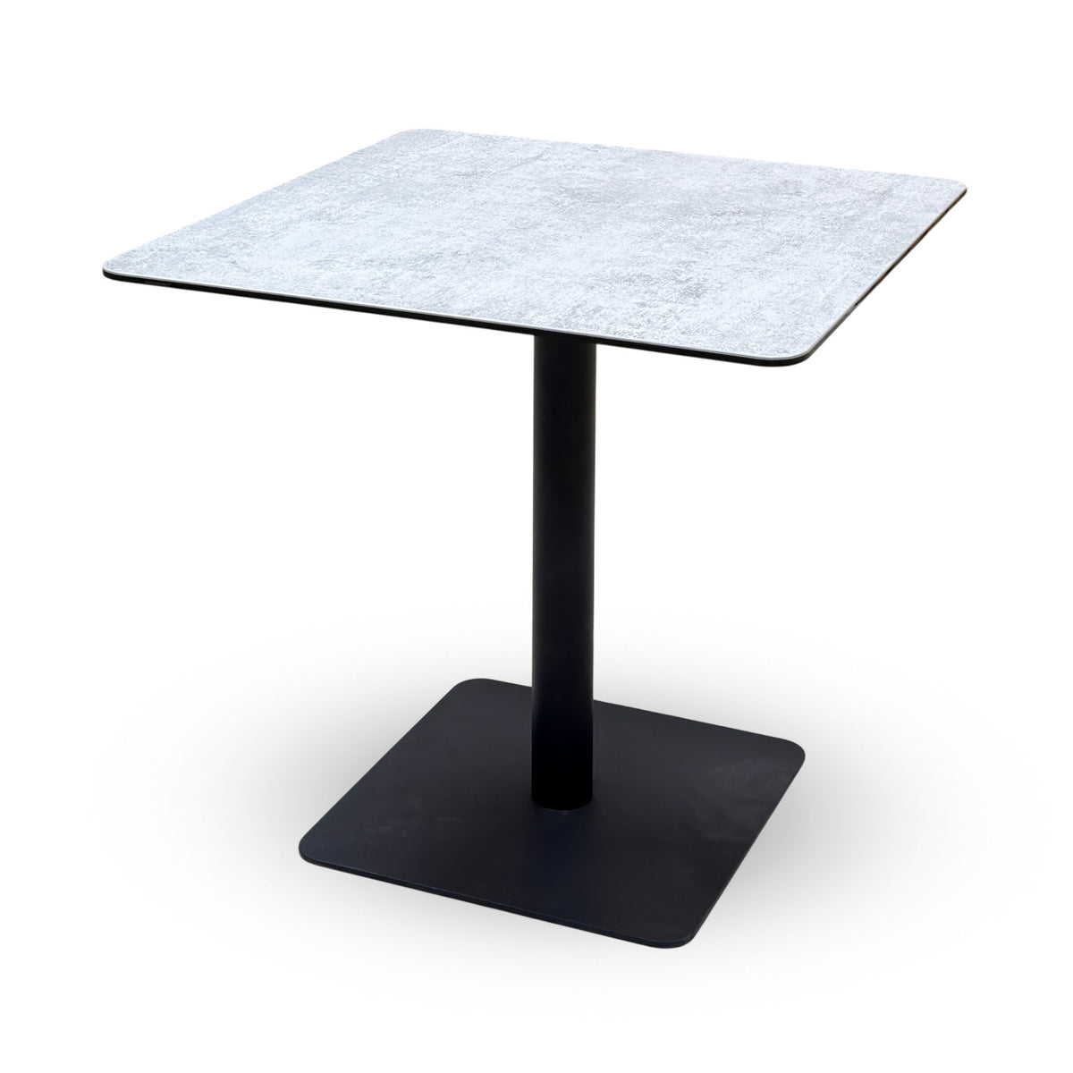 Pique Silver Ceramic Top Small Square Dining Table