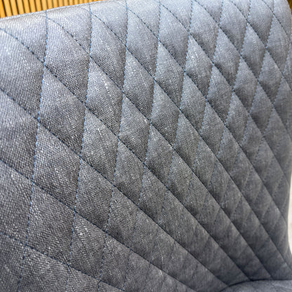 'Earth' Graphite Grey Fabric Pair of Dining Chairs