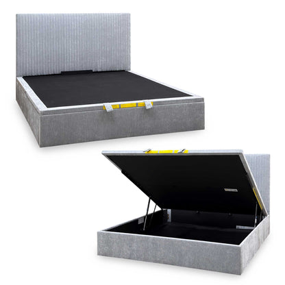Duo+ Collection ‘Veron’ Silver Fabric End Lift Ottoman Bed Frame - Super King