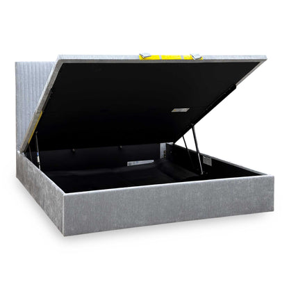 Duo+ Collection ‘Veron’ Silver Fabric End Lift Ottoman Bed Frame - Super King