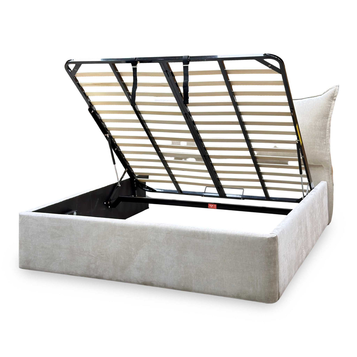 ‘Celestial’ Allora Stone Grey Fabric End Lift Ottoman Bed Frame - Super King
