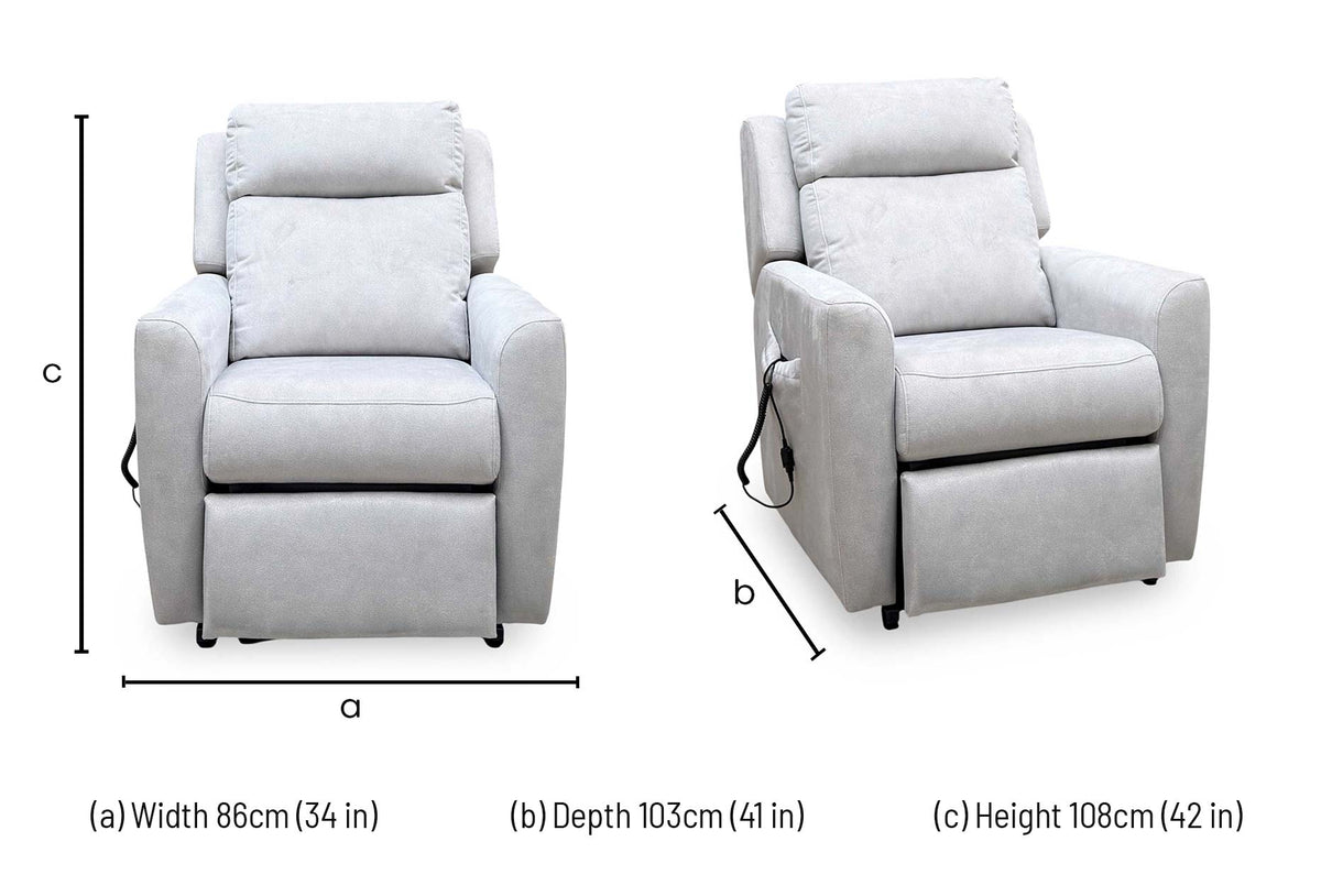 G Plan 'Wren' A123 Stingray Platinum Grey Velvet Fabric Lift and Rise Recliner Chair