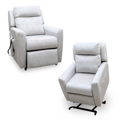 G Plan 'Wren' A123 Stingray Platinum Grey Velvet Fabric Lift and Rise Recliner Chair