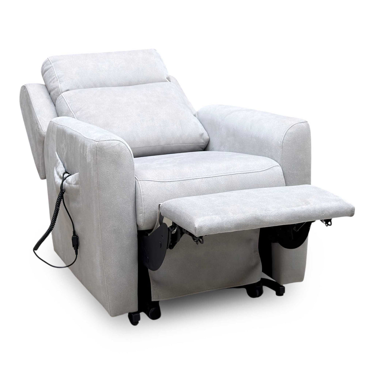 G Plan 'Wren' A123 Stingray Platinum Grey Velvet Fabric Lift and Rise Recliner Chair