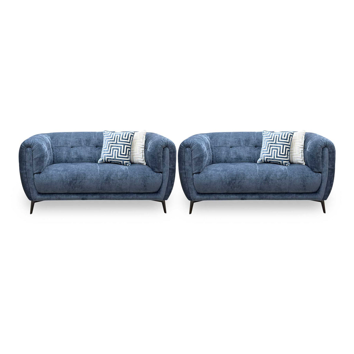 ‘Sienna’ Hudson Ocean Blue Fabric 2 + 2 Seater Sofa Set